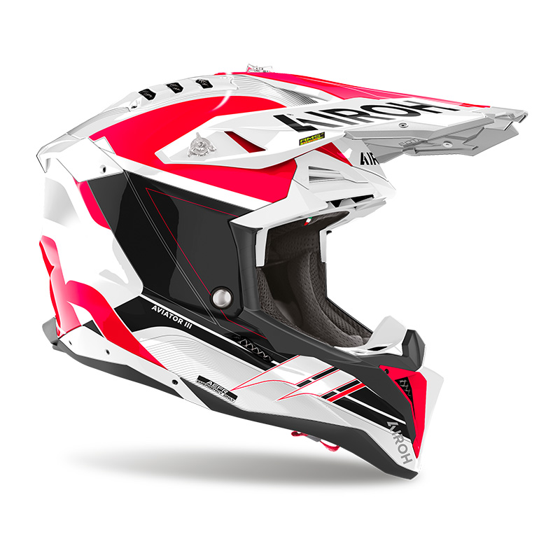 Casco Airoh enduro Aviator 3 Rainbow bianco, blu e rosso