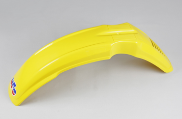 Parafango anteriore universale Ufo con feritoie cross-enduro (1983-1989) per Puch giallo