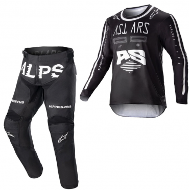 Completo cross bambino Alpinestars RACER FOUND Black pantaloni+maglia