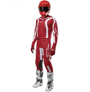 Completo cross Alpinestars FLUID Lurv Mars Red White pantaloni+maglia