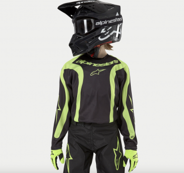 Completo cross bambino Alpinestars RACER Lurv Black Yellow fluo pantaloni+maglia