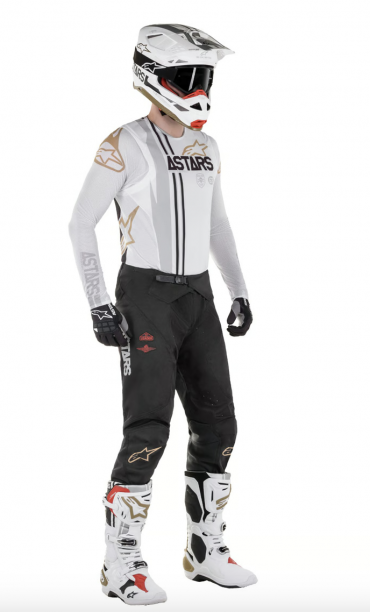 Completo cross Alpinestars Supertech Squad Limited Edition Nero Bianco pantaloni+maglia