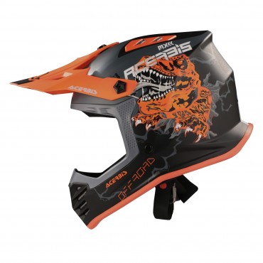 Casco cross bimbo PROFILE JUNIOR nero arancio fluo