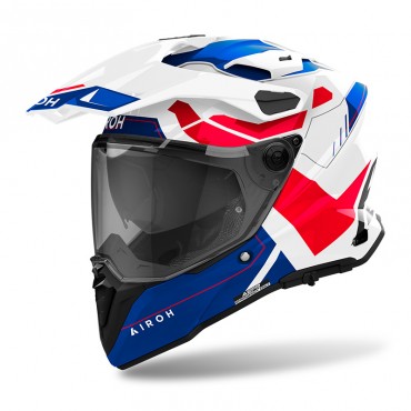 Casco integrale dual road Airoh COMMANDER 2 Reveal Blu Rosso Lucido