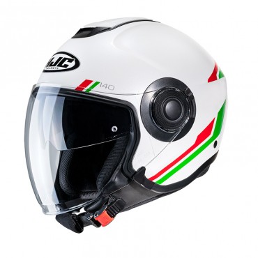 Casco jet HJC i40 PADDY MC41 Bianco Rosso Verde