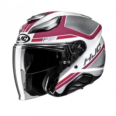 Casco jet HJC F31 Ceron MC8 Bianco Rosa Lucido ECE 22.06