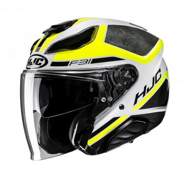 Casco jet HJC F31 Ceron MC3H Giallo Fluo Lucido ECE 22.06