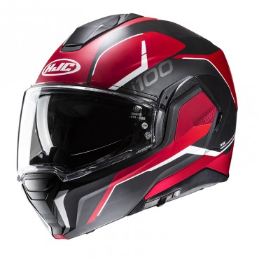 Casco modulare Hjc I100 LORIX MC1SF Rosso Nero opaco ECE 22.06