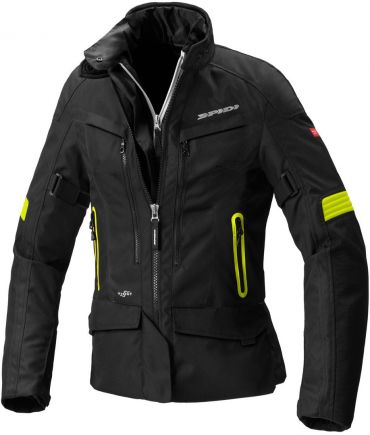 Giacca moto donna Spidi VOYAGER 4 LADY Nero Giallo Fluo