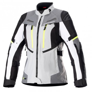 Giacca moto donna Alpinestars STELLA BOGOTA PRO DRYSTAR Grigio Chiaro Giallo