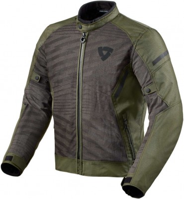 Giubbino moto ventilato Rev'it TORQUE 2 Nero Verde Militare