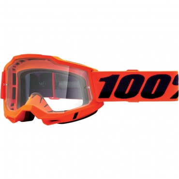 Occhiali (maschera) cross 100% Accuri 2 OTG Orange lente chiara