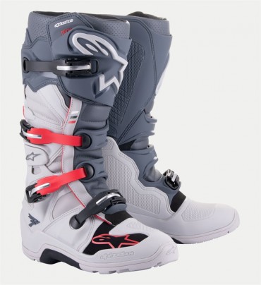 Stivali enduro Alpinestars TECH 7 ENDURO Grigio Chiaro Grigio Rosso