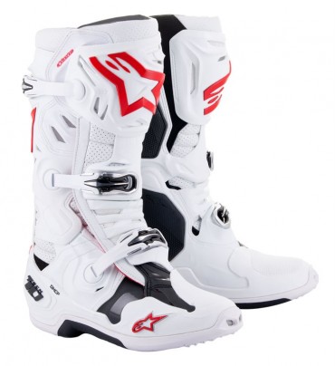 Stivali cross Alpinestars TECH 10 SUPERVENTED White Bright Red